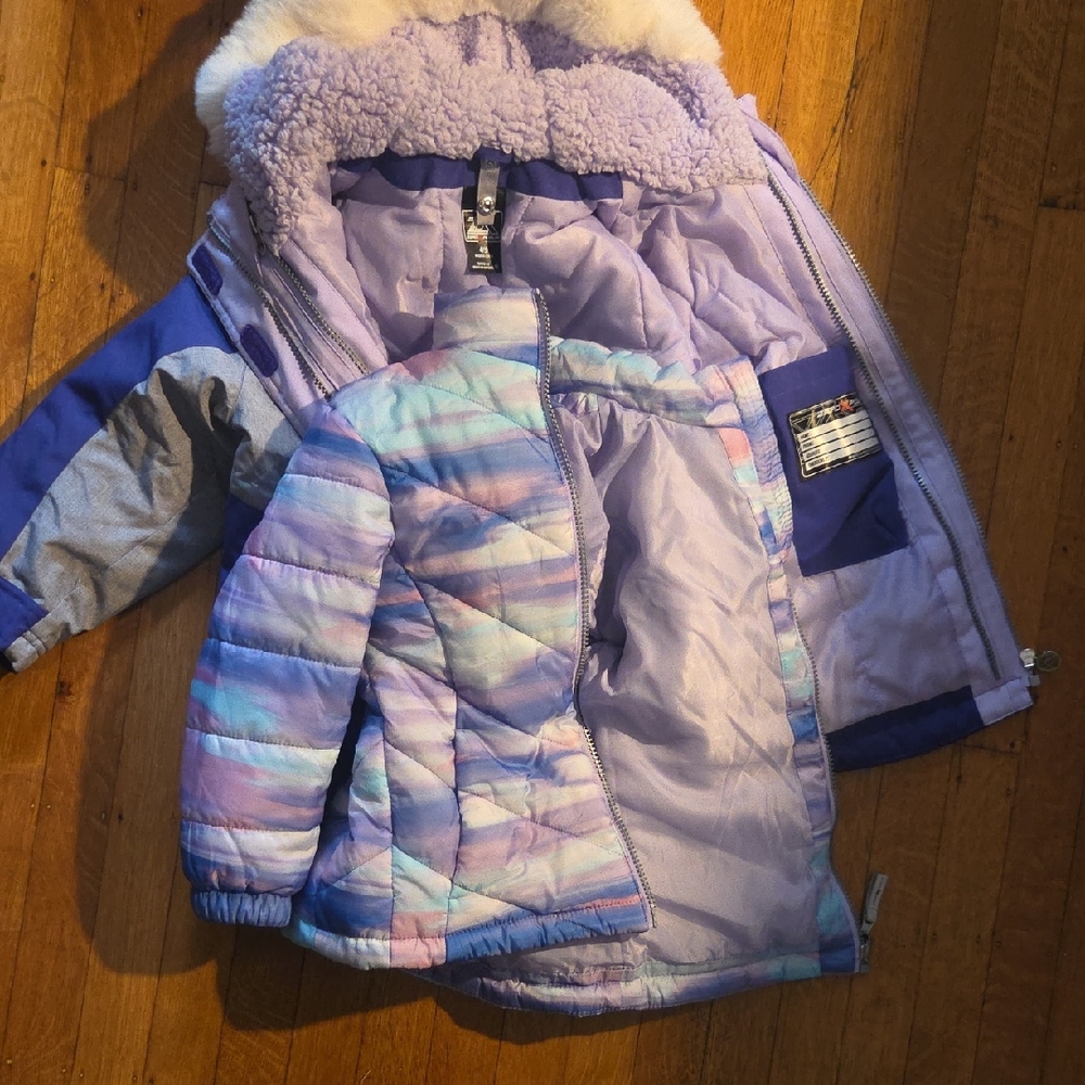 ZeroXposur Kids Puffer Jacket Set - Purple and Blue